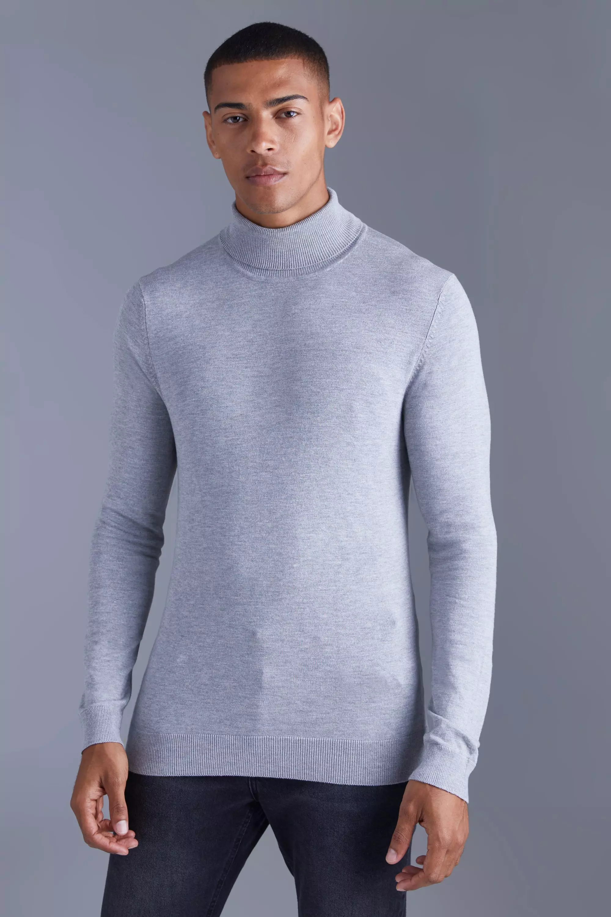 Roll neck hot sale mens jumpers